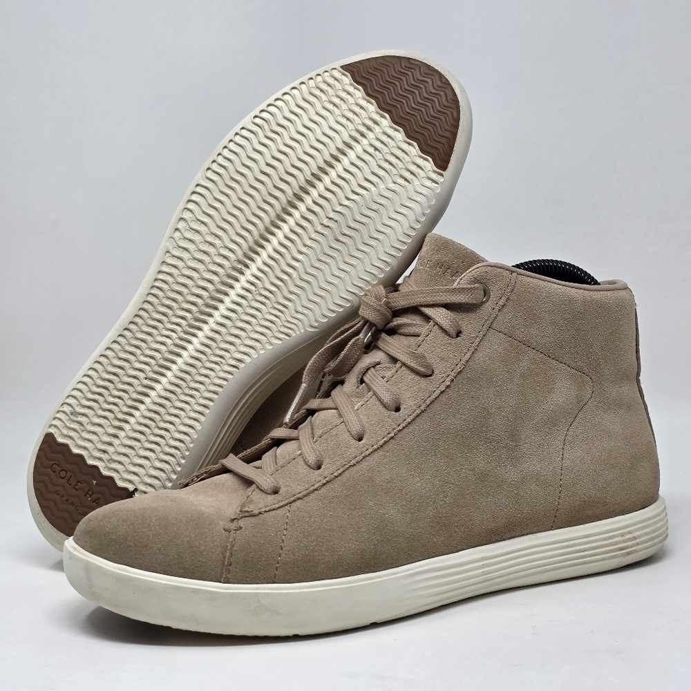 Cole Haan Grand Crosscourt Hitop Women's Size 8.5 Suede Tan Lace Up Shoes W10089